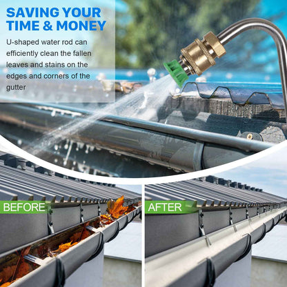 Sarah Express 110 Inch Gutter Cleaning Extension Rod for Pressure Washer - 4000 PSI Stainless Steel Drain Cleaner