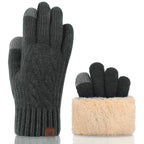 Sarah Express Women's Warm Touchscreen Knit Gloves Dark Gray One Size