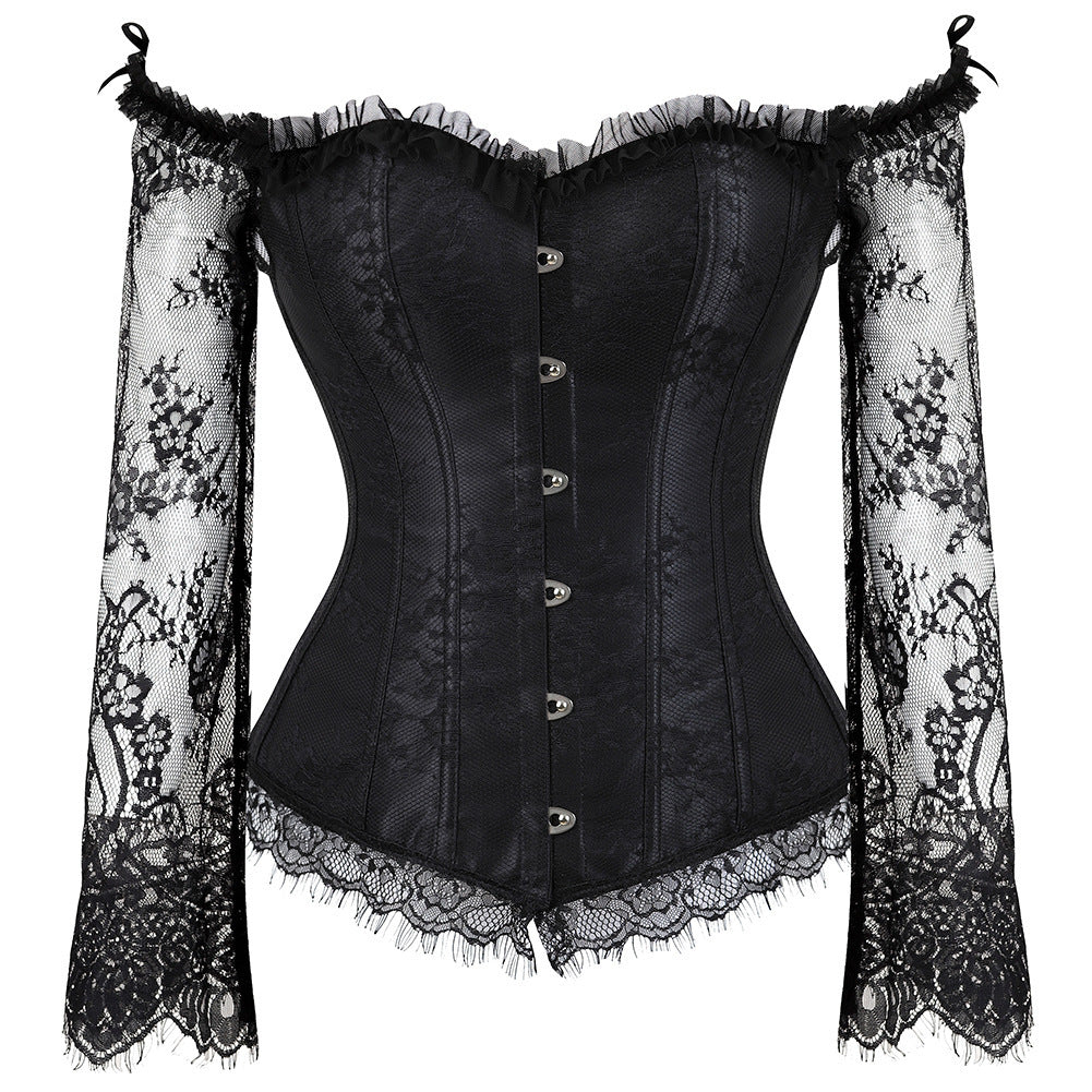 Sarah Express Lace Long Sleeve Fitted Top Seamless Ultra Thin Luxury Detail
