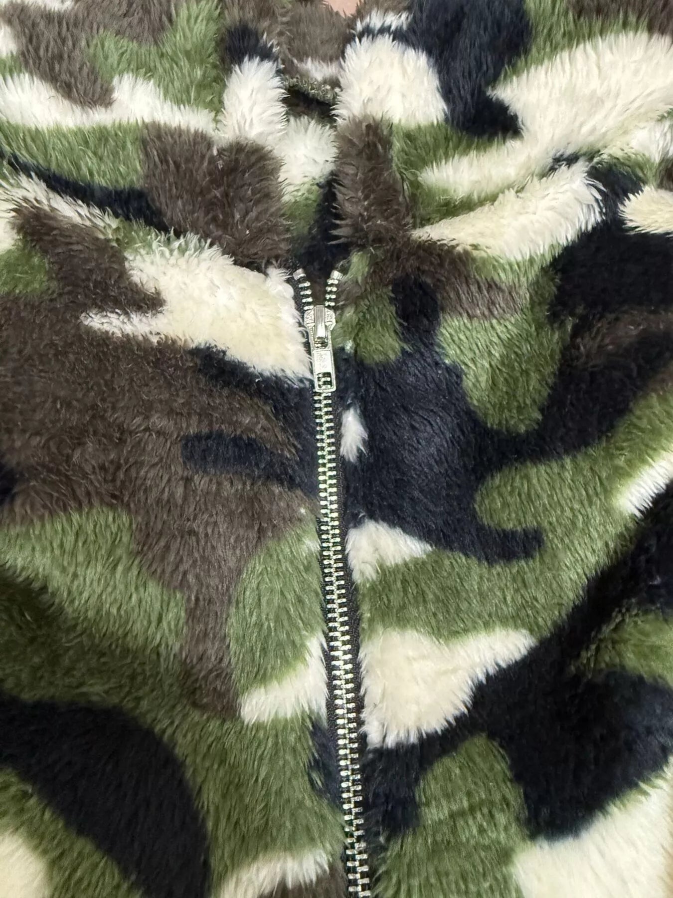 Sarah Express Women's Fuzzy Camo Zip-Up Hoodie