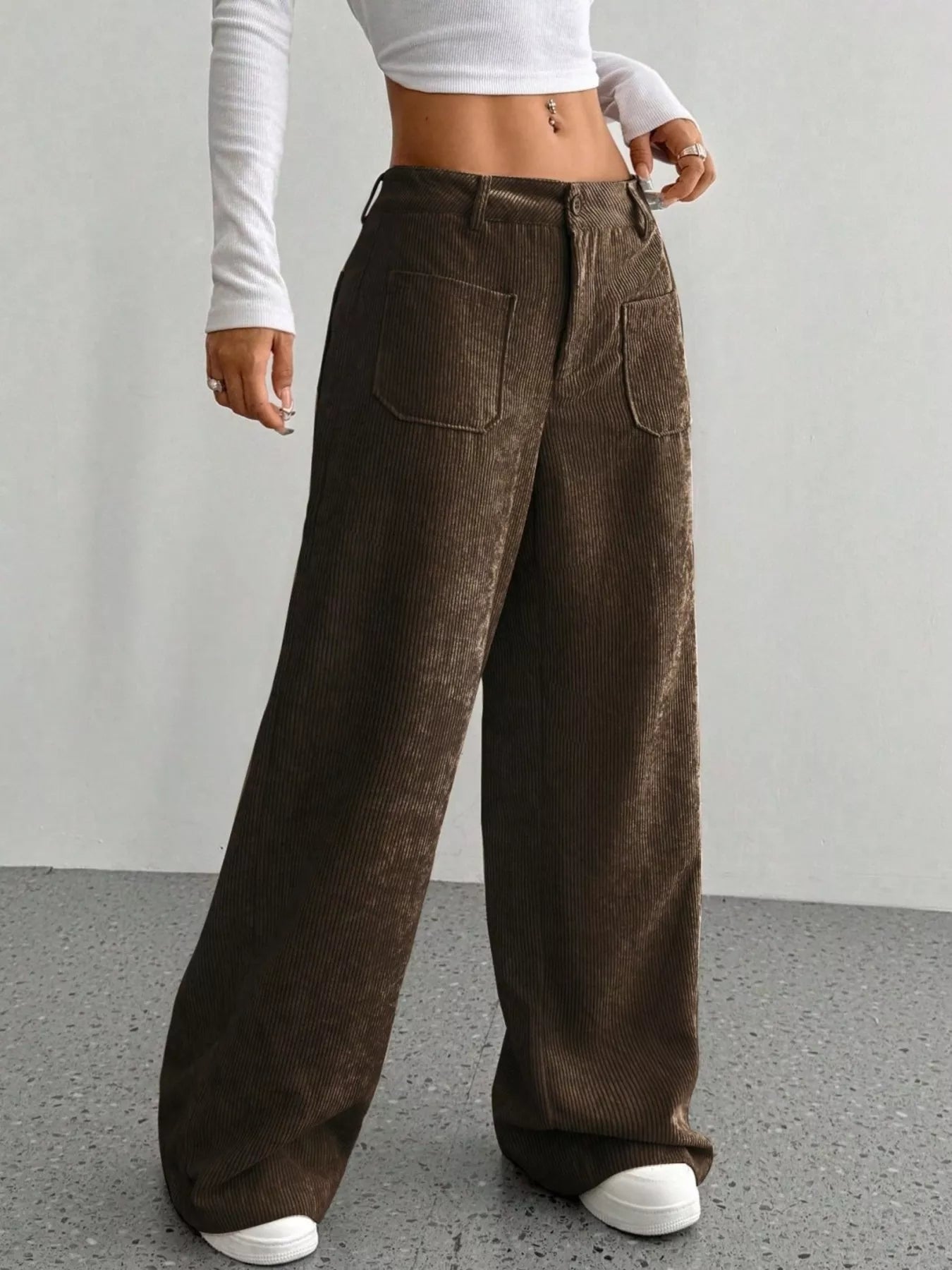 Sarah Express Women's Corduroy Wide Leg Pants
