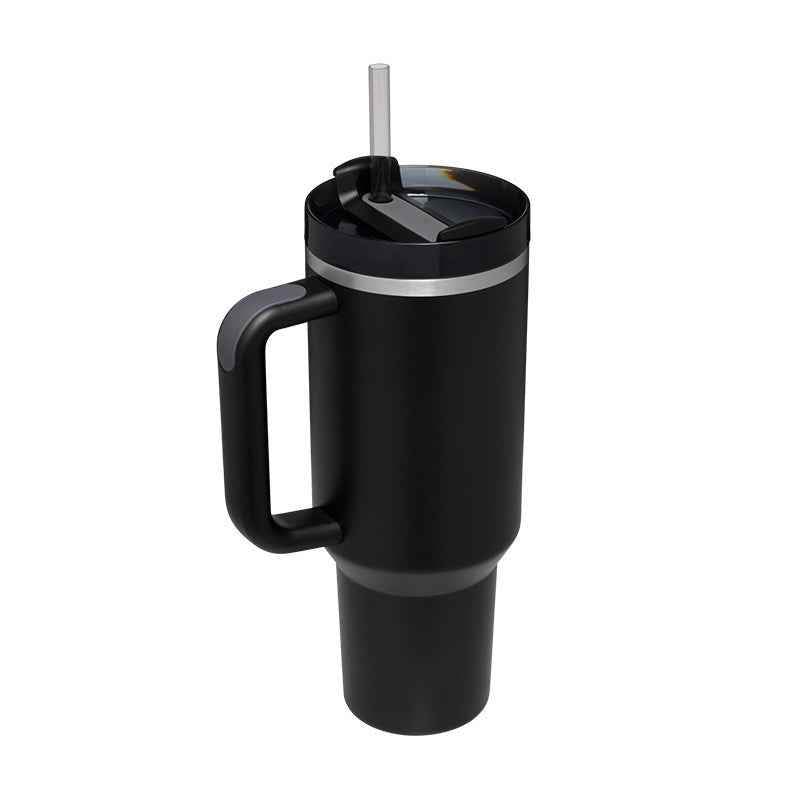 Sarah Express 40 oz Insulated Tumbler with Handle and Straw - Stainless Steel Vacuum Coffee Cup with Lid Black 1200ML