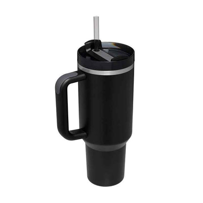 Sarah Express 40 oz Insulated Tumbler with Handle and Straw - Stainless Steel Vacuum Coffee Cup with Lid Black 1200ML