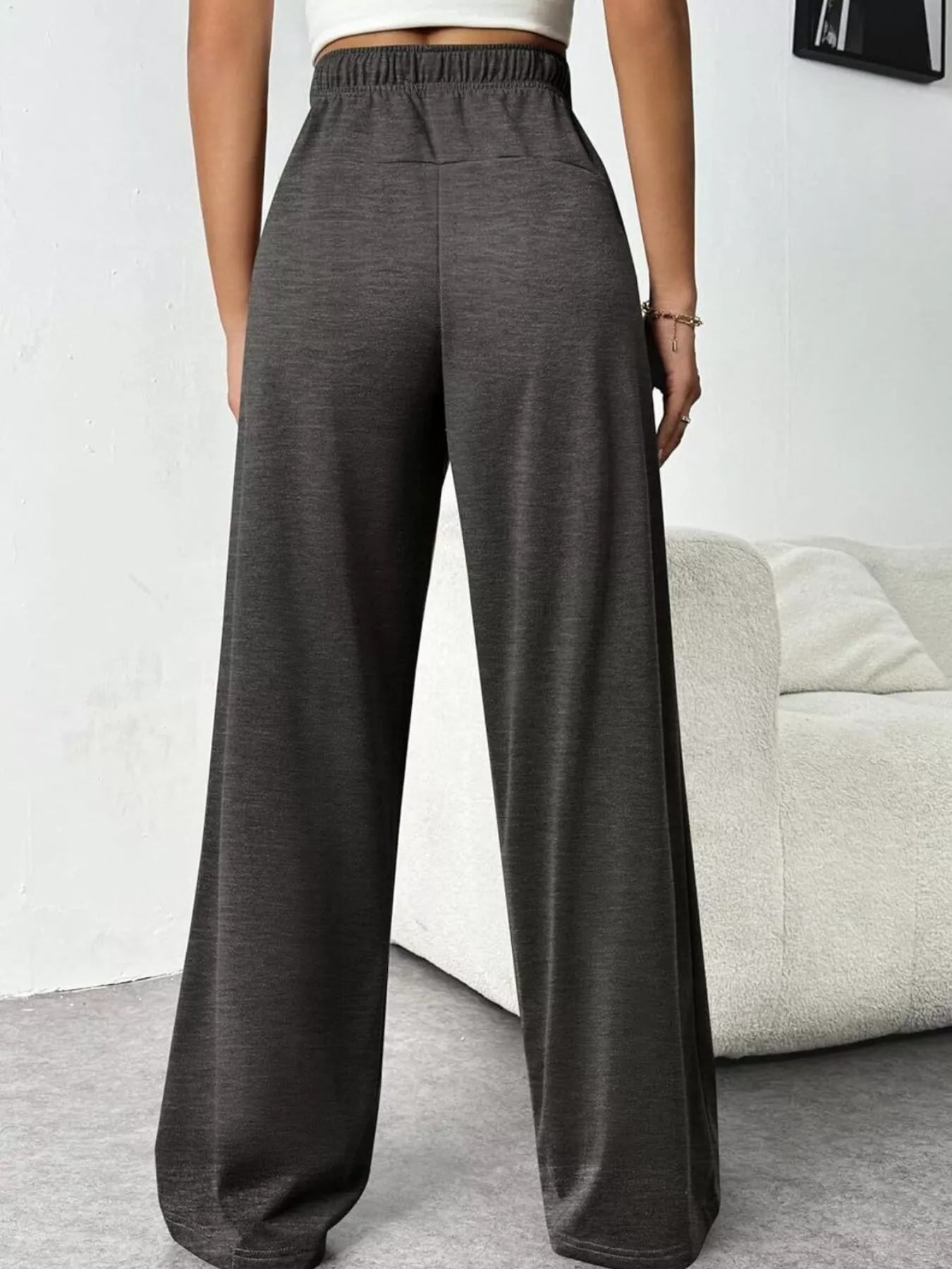 Trendsi Women's Drawstring Wide Leg Pants