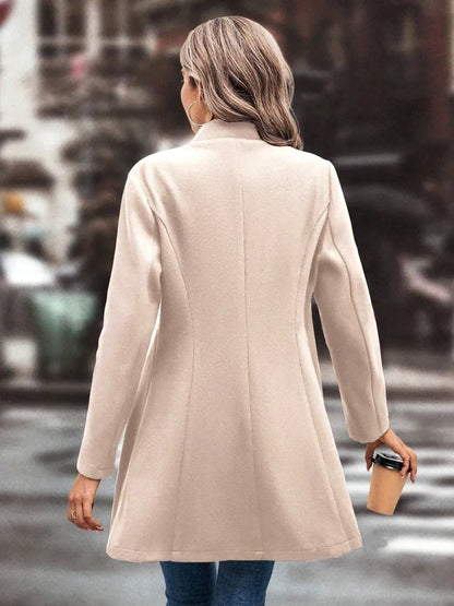 Sarah Express Women's Collared Neck Long Sleeve Longline Coat