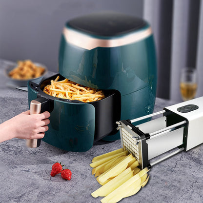 Sarah Express Electric French Fry Cutter - Stainless Steel Vegetable Slicer with Interchangeable Blades for Potatoes & Carrots