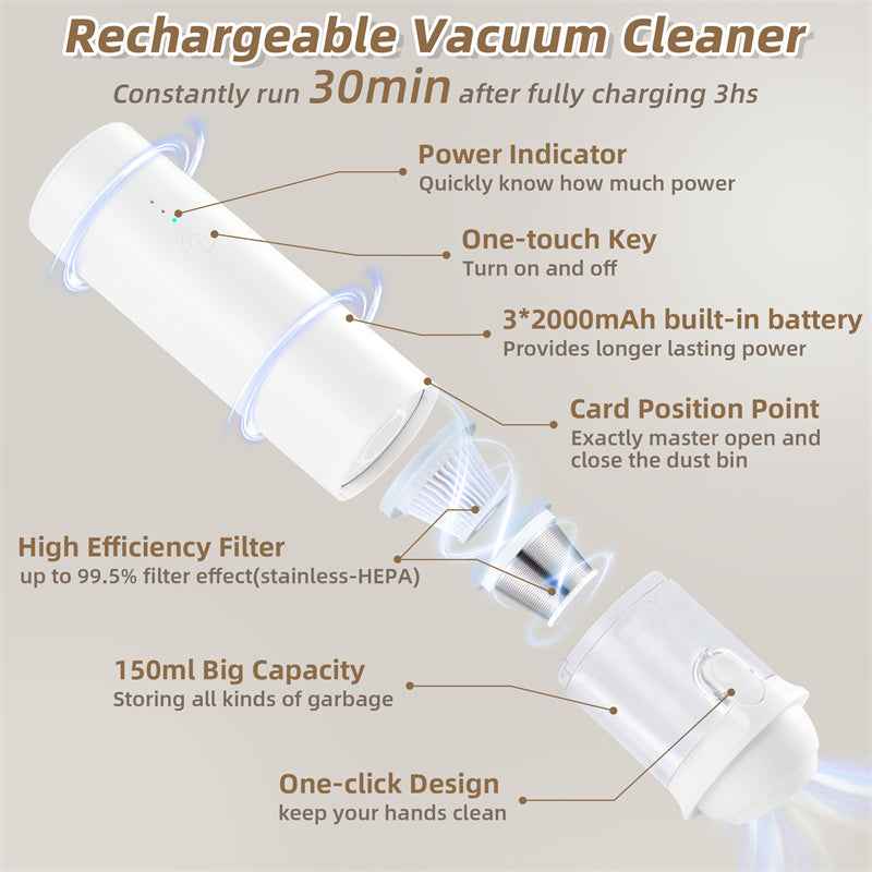 Sarah Express Shell Multifunctional Car Vacuum Cleaner 10kPa Portable Handheld Auto Vacuum with Suction and Blowing Function