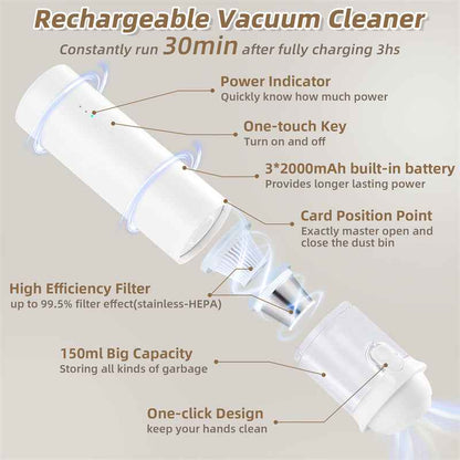 Sarah Express Shell Multifunctional Car Vacuum Cleaner 10kPa Portable Handheld Auto Vacuum with Suction and Blowing Function