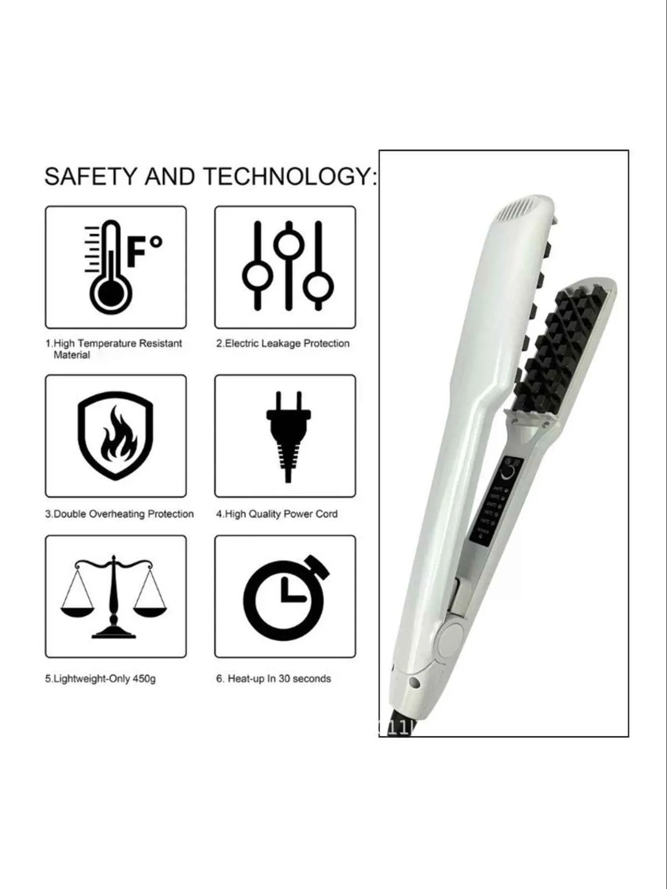 Sarah Express 2-in-1 Curling Iron & Hair Straightener - Water Wave Styling Tool