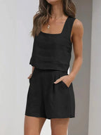 Sarah Express Women's Square Neck Tank and Shorts Set