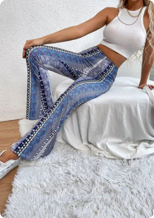 Sarah Express High Waist Printed Leggings Stretch Full Length Slim Fit Pants