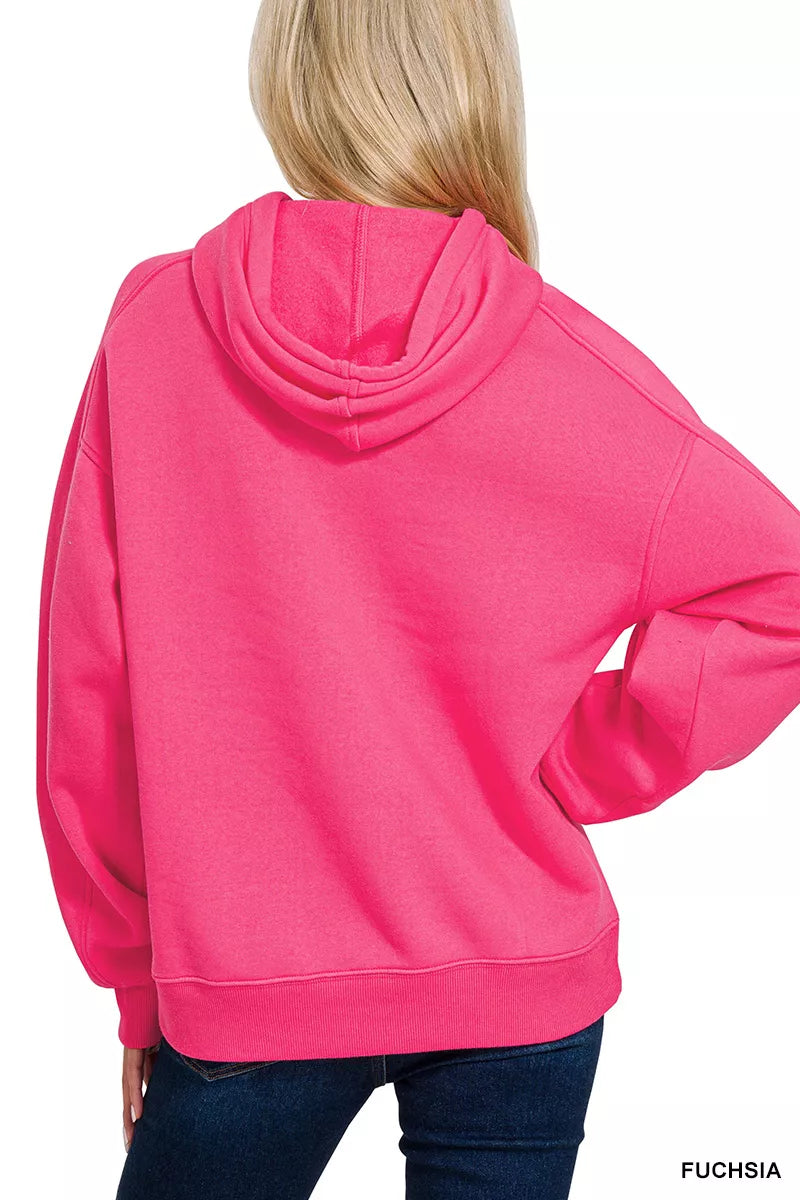 Sarah Express Women's Drawstring Relaxed Fit Fleece Hoodie