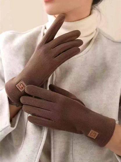 Sarah Express Women's Fleece Touchscreen Gloves - Winter Warm Thermal Gloves Caramel One Size