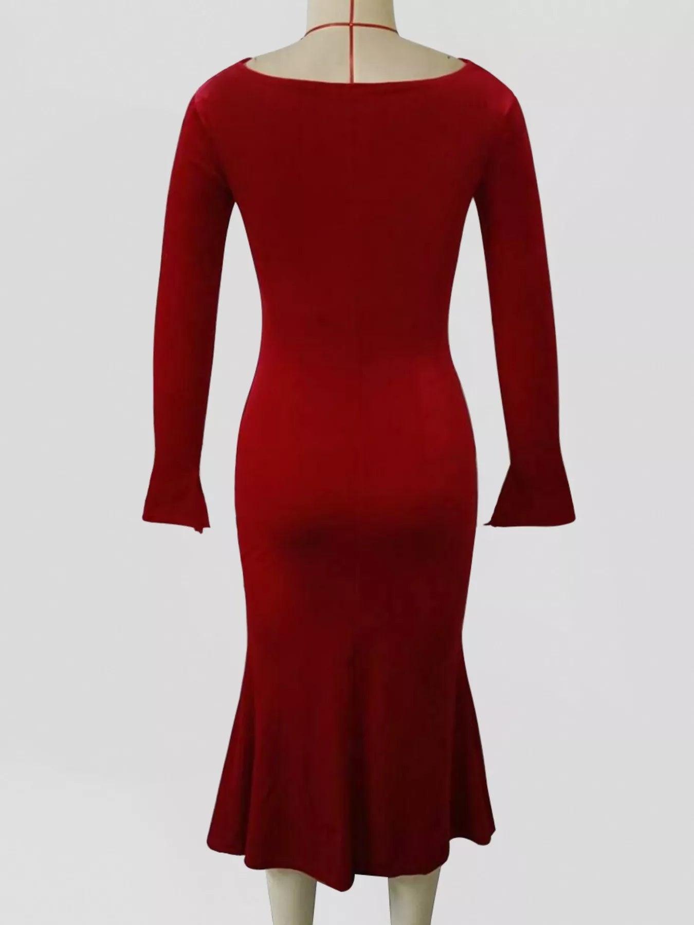 Sarah Express Women's Velvet Cowl Neck Long Sleeve Midi Dress