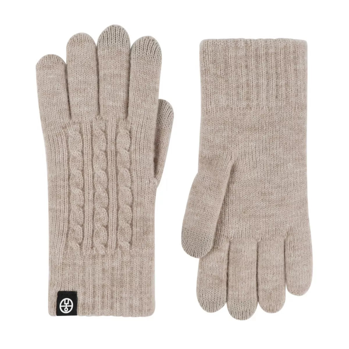 Sarah Express Women's Cable Knit Touchscreen Gloves Khaki One Size