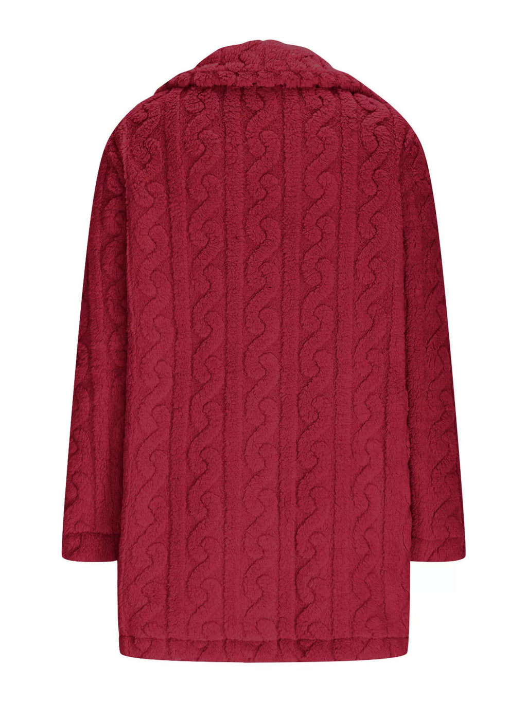 Sarah Express Women's Double-Breasted Fleece Longline Coat