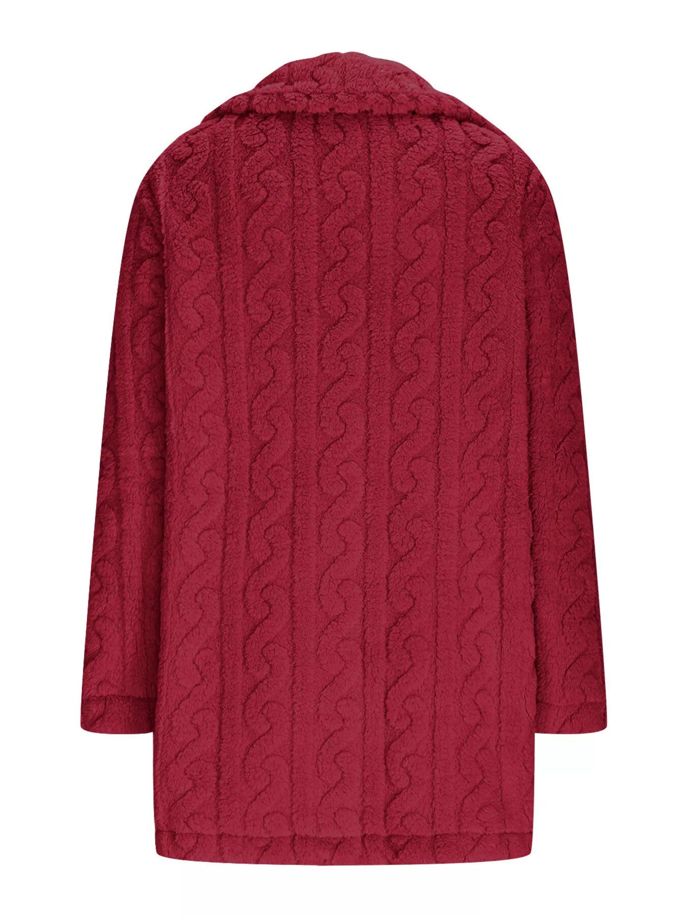 Sarah Express Women's Double-Breasted Fleece Longline Coat