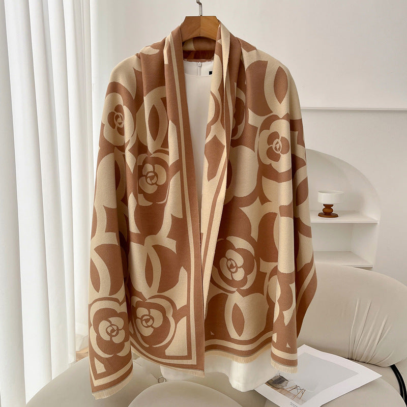Sarah Express Geometric Ethnic Print Scarf Soft Cashmere-Feel Warm