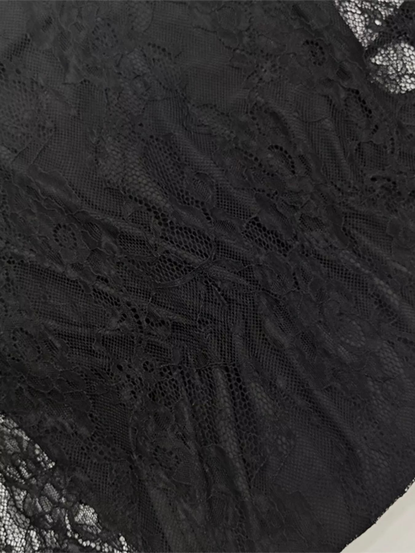 Sarah Express Women's Lace Sheer Mock Neck Long Sleeve Maxi Dress