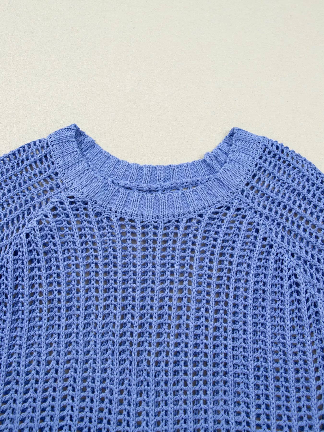 Sarah Express Women's Plus Size Open Knit Bow Tie Short Sleeve Sweater