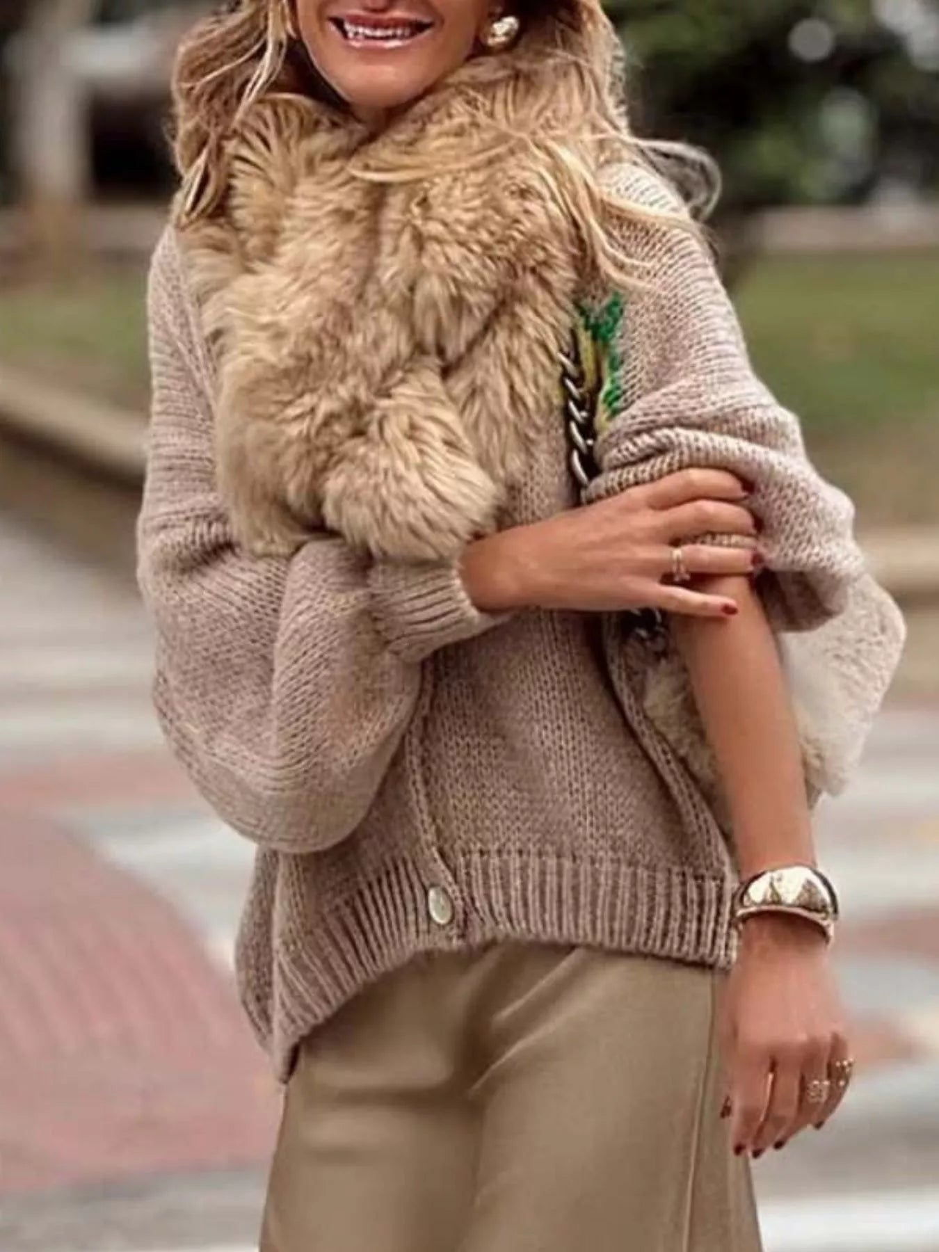 Sarah Express Women's Lemon Button Up Knit Cardigan