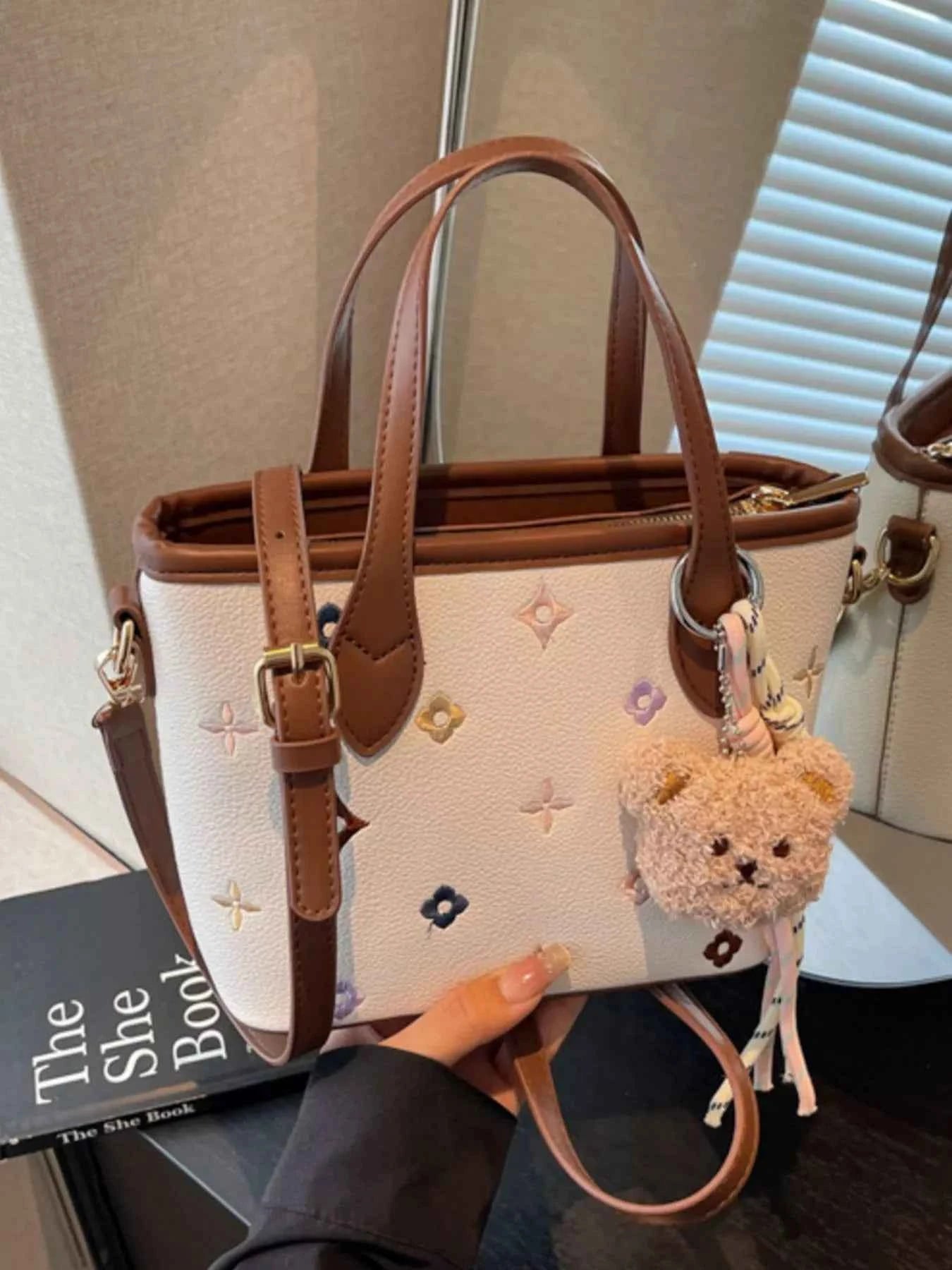 Sarah Express Women's Embroidered Pattern Crossbody Bag - Mini PU Leather Shoulder Bag