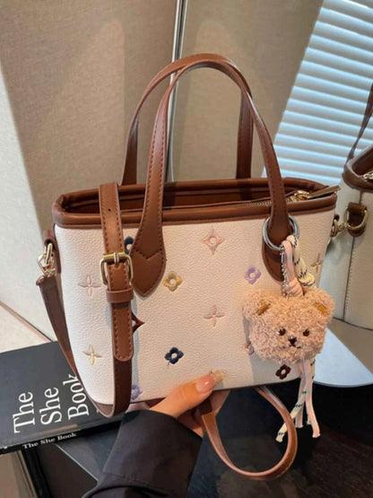 Sarah Express Women's Embroidered Pattern Crossbody Bag - Mini PU Leather Shoulder Bag