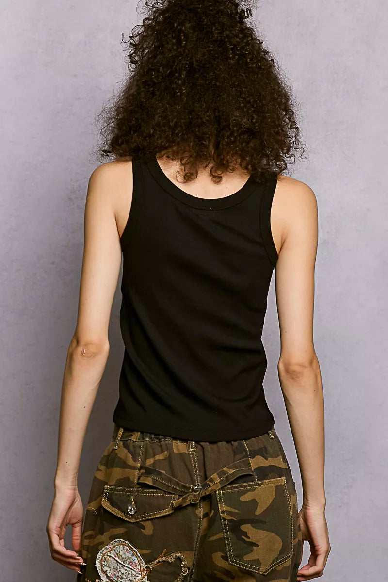 Sarah Express Women's Round Neck Ribbed Tank Top