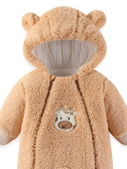 Sarah Express Women's Bunny Hooded Fleece One-Piece Pajamas - Cozy Loungewear