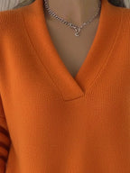 Sarah Express Women's V-Neck Long Sleeve Sweater Plus Size