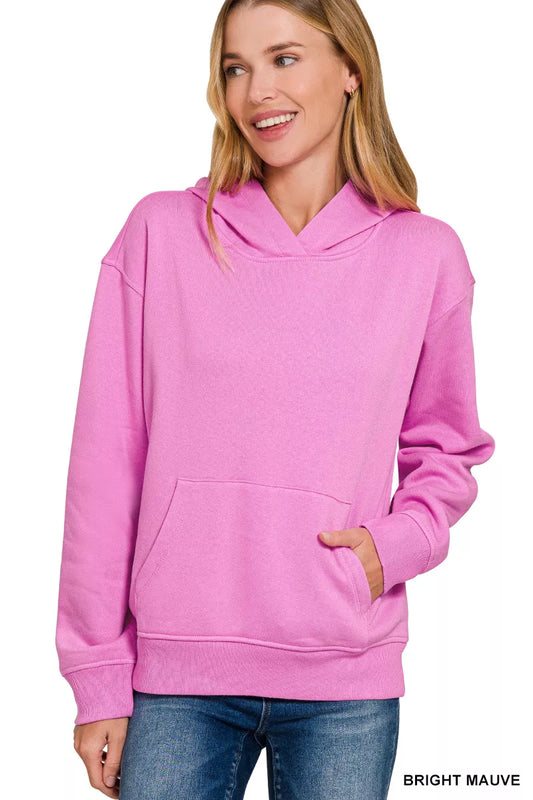 Sarah Express Women's Fleece Kangaroo Pocket Hoodie BRIGHT MAUVE