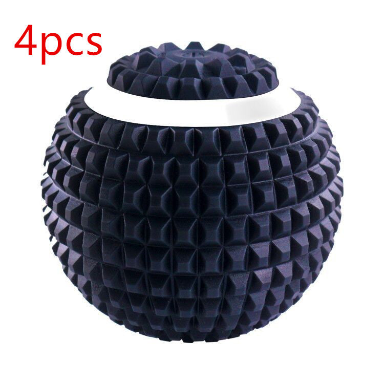 Sarah Express Vibrating Massage Ball - 4-Speed Electric Muscle Recovery Therapy Ball Black white 4pcs