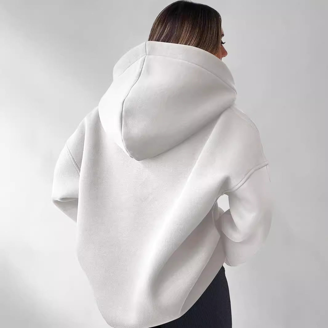 Sarah Express Women's Loose Fit Hoodie Sweatshirt - Solid Color Long Sleeve Pullover in 9 Colors S-XXL