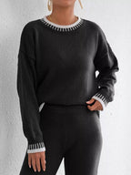 Sarah Express Women's Relaxed Fit Long Sleeve Sweater - Ribbed Knit Pullover