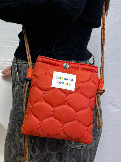 Sarah Express Women's Quilted Padded Crossbody Bag with Adjustable Strap Red ONESIZE