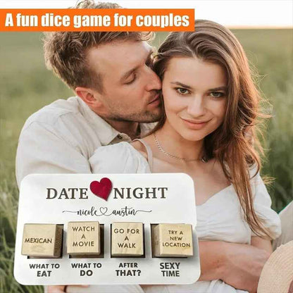 Sarah Express Wooden Date Night Dice Game for Couples - Romantic Date Night Ideas Gift Set