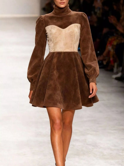 Sarah Express Women's Turtleneck Long Sleeve Mini Dress