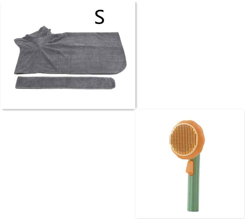 Sarah Express Self-Cleaning Pet Grooming Brush for Cats & Dogs - 232 Steel Needles Massage Comb Green Grey S