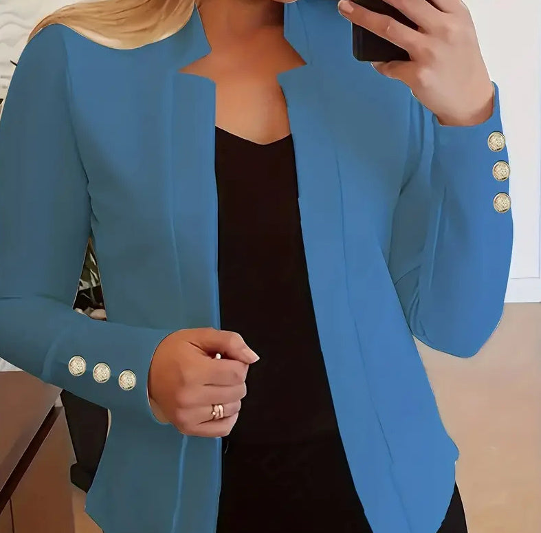 Sarah Express Women's Professional Blazer Casual Suit Collar Long Sleeve Jacket