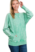 Sarah Express Women’s Snow Washed French Terry Sweatshirt
