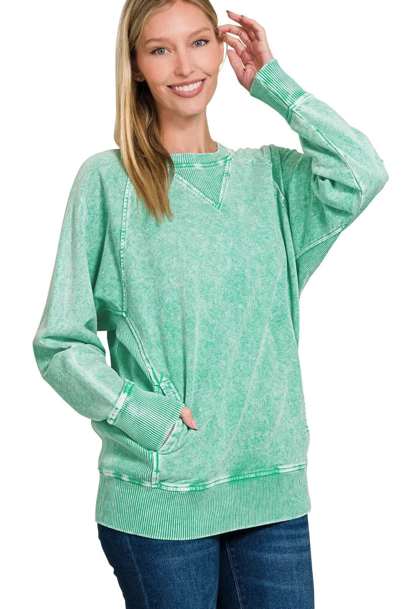Sarah Express Women’s Snow Washed French Terry Sweatshirt
