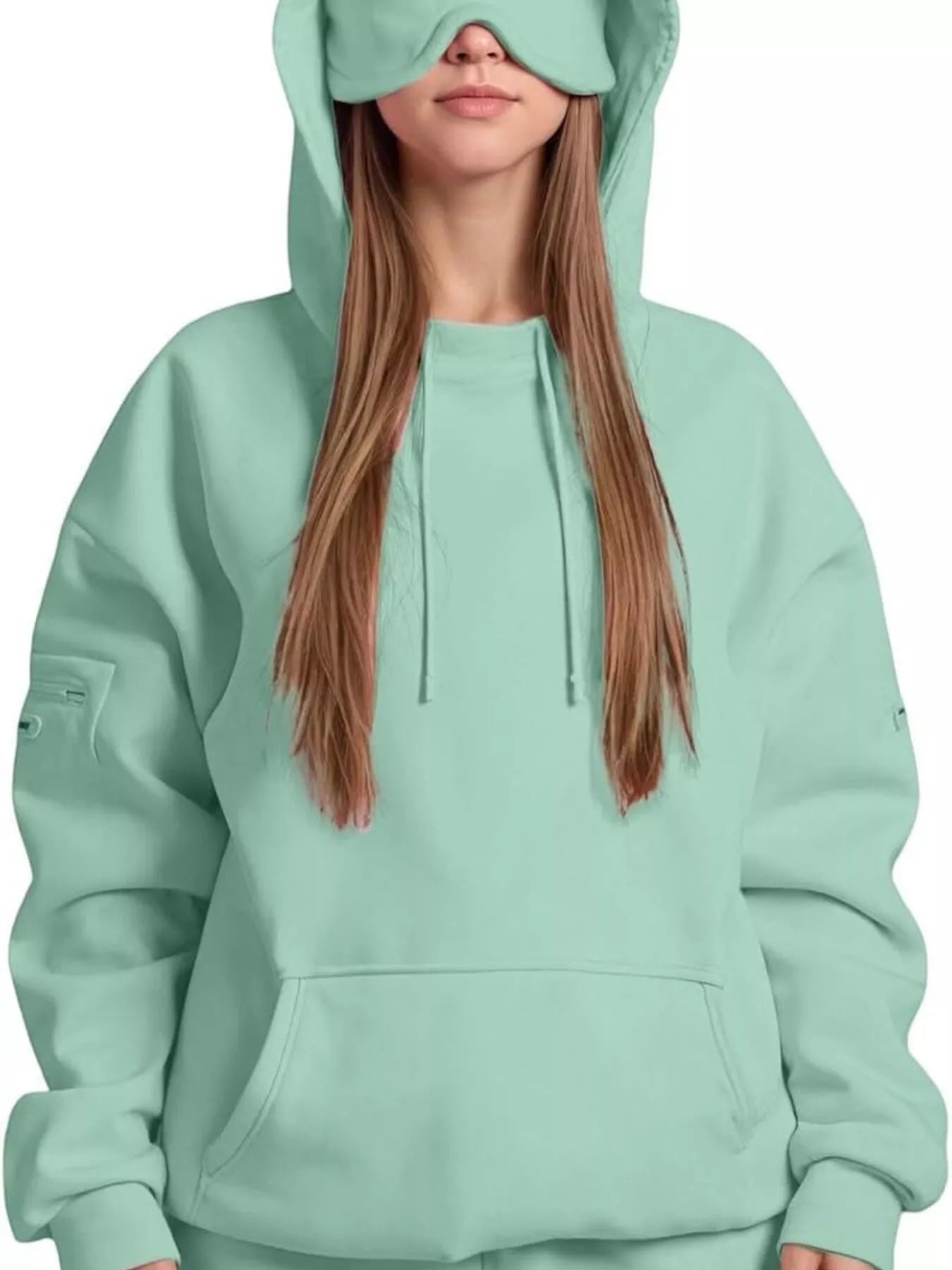 Sarah Express Women's Oversized Kangaroo Pocket Long Sleeve Hoodie Plus Size