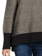 Sarah Express Women’s Oversized Striped Sweater with Exposed Seams Casual