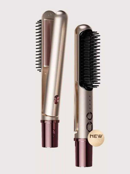 Sarah Express Women's Portable Heated Straightening Comb - 2-in-1 Curling & Straightening Hair Styling Tool