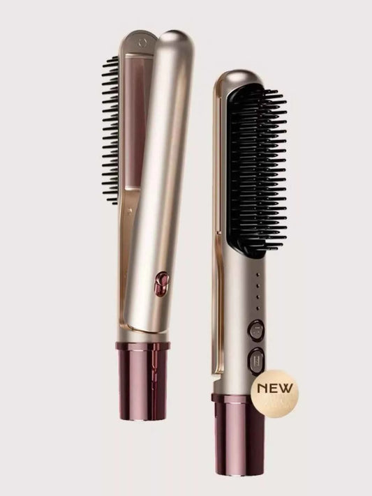 Sarah Express Women's Portable Heated Straightening Comb - 2-in-1 Curling & Straightening Hair Styling Tool