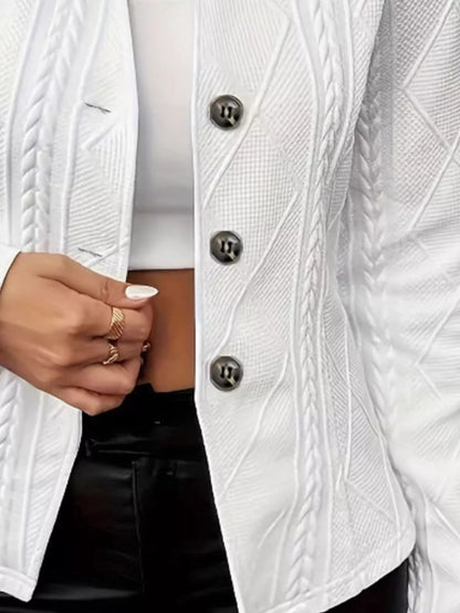 Sarah Express Women's Textured Knit Button-Front Blazer