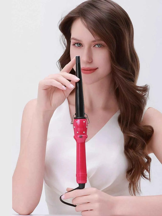 Sarah Express Adjustable Temperature Curling Iron - Professional Hair Styling Tool with Constant Heat Hot Pink