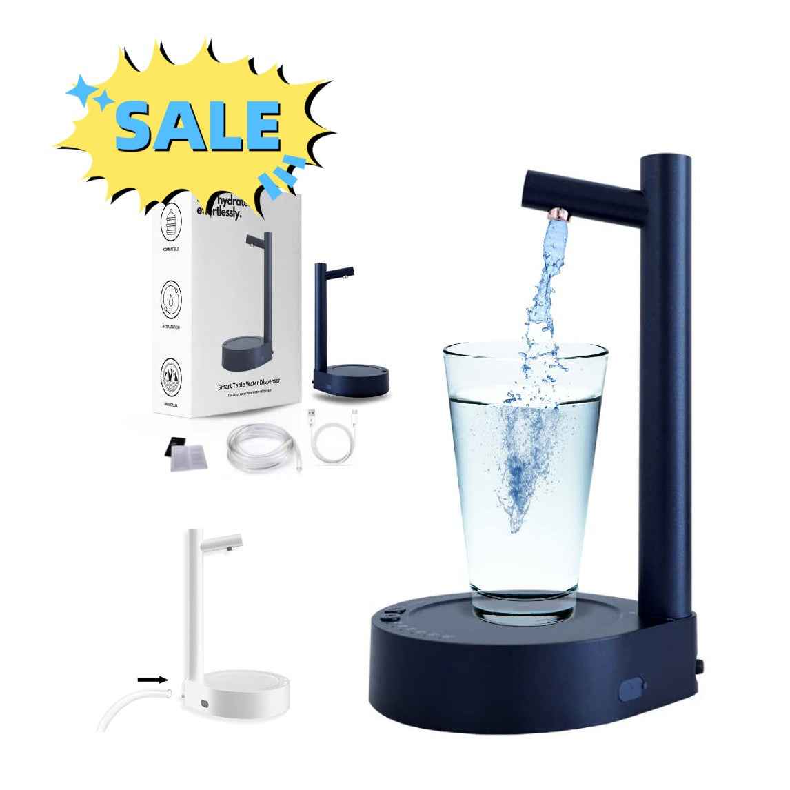Sarah Express Rechargeable Electric Water Dispenser - Automatic Gallon Bottle Pump for Home & Office
