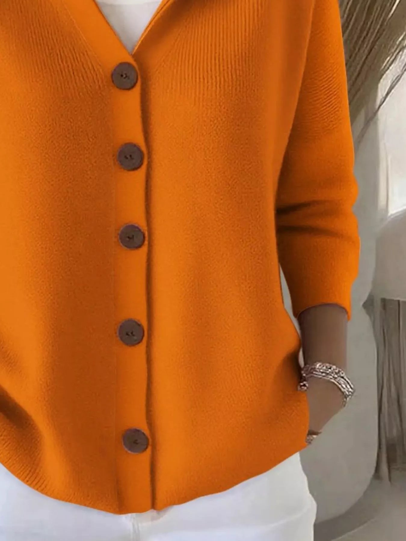 Sarah Express Women's Hooded Button-Down Knit Cardigan