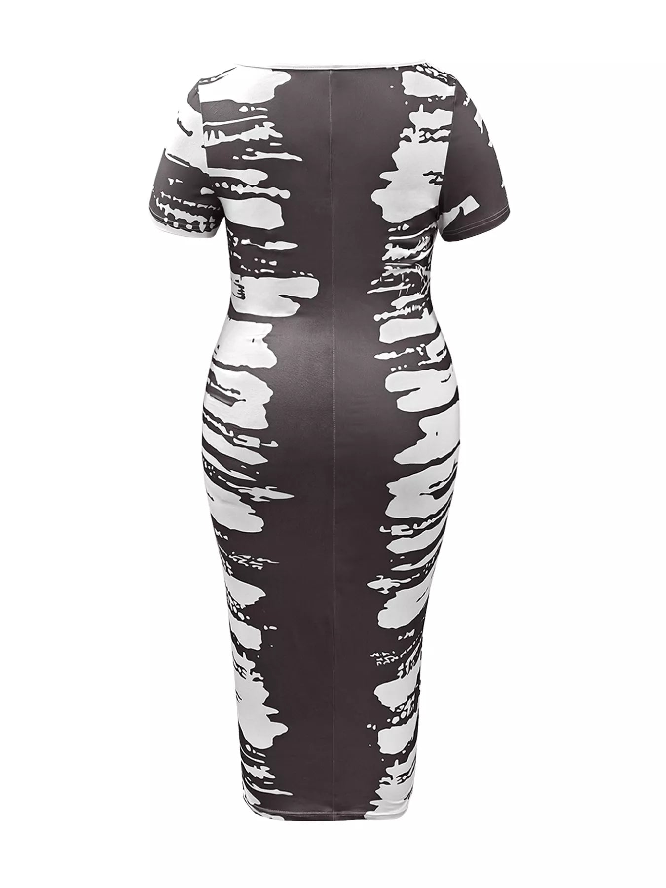 Sarah Express Women's Plus Size Square Neck Short Sleeve Dress